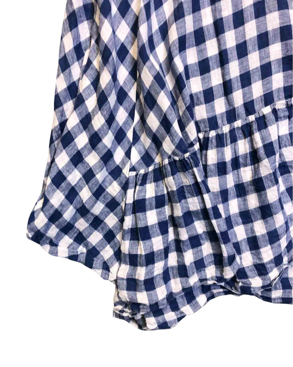 One Size Penelope Durston Check Linen Top