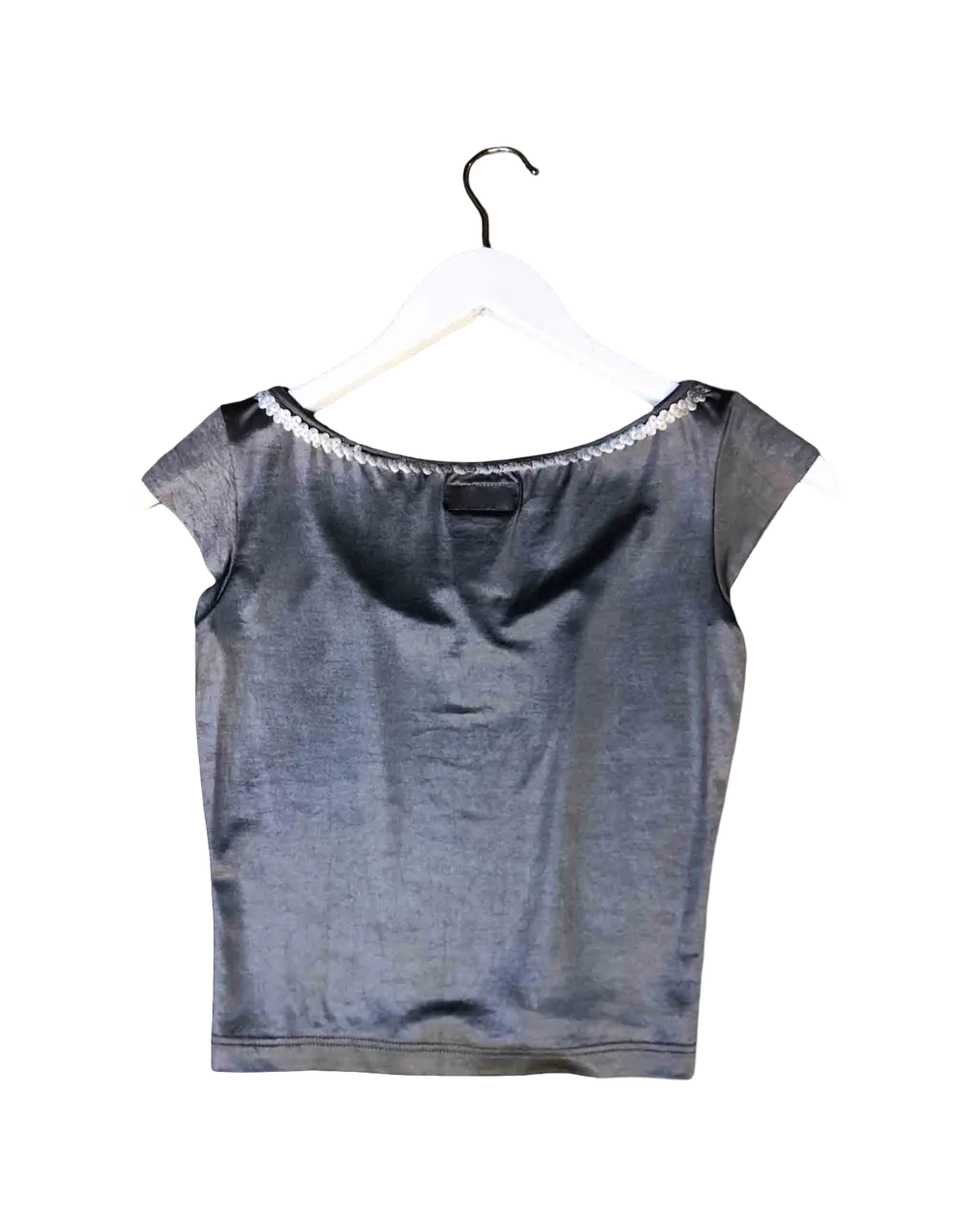 Size 1 (8) | Agnès B Silver Y2K Babydoll Top