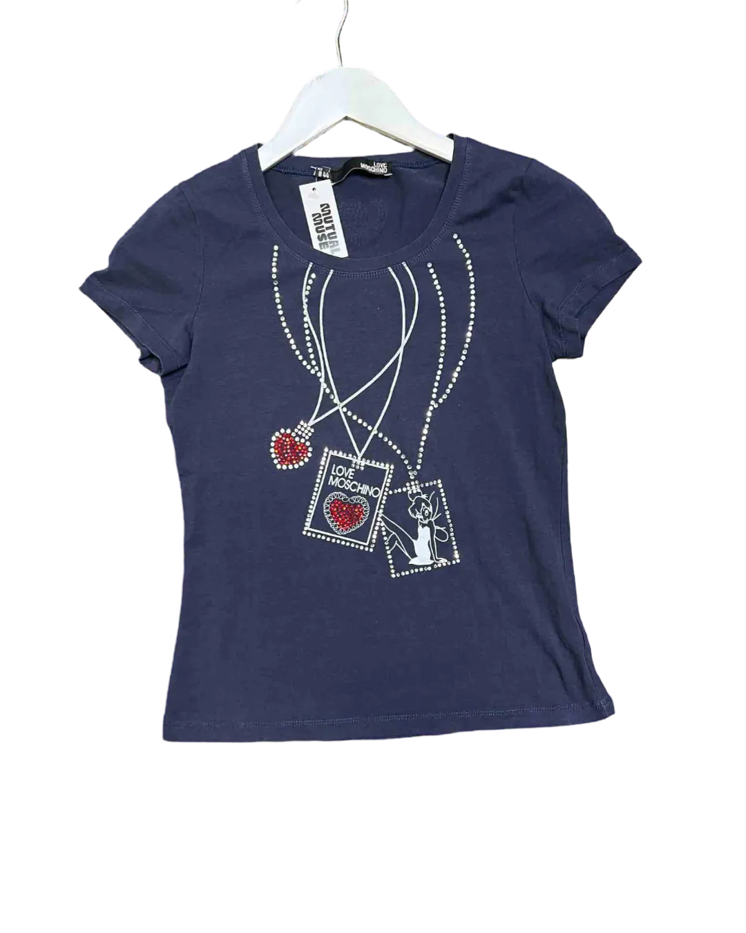 Size 12 | Love Moschino Diamante Studded Baby Tee