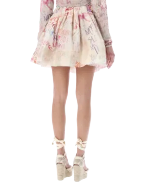 Size 2 (10) | Zimmermann Gathered Silk Mini Skirt