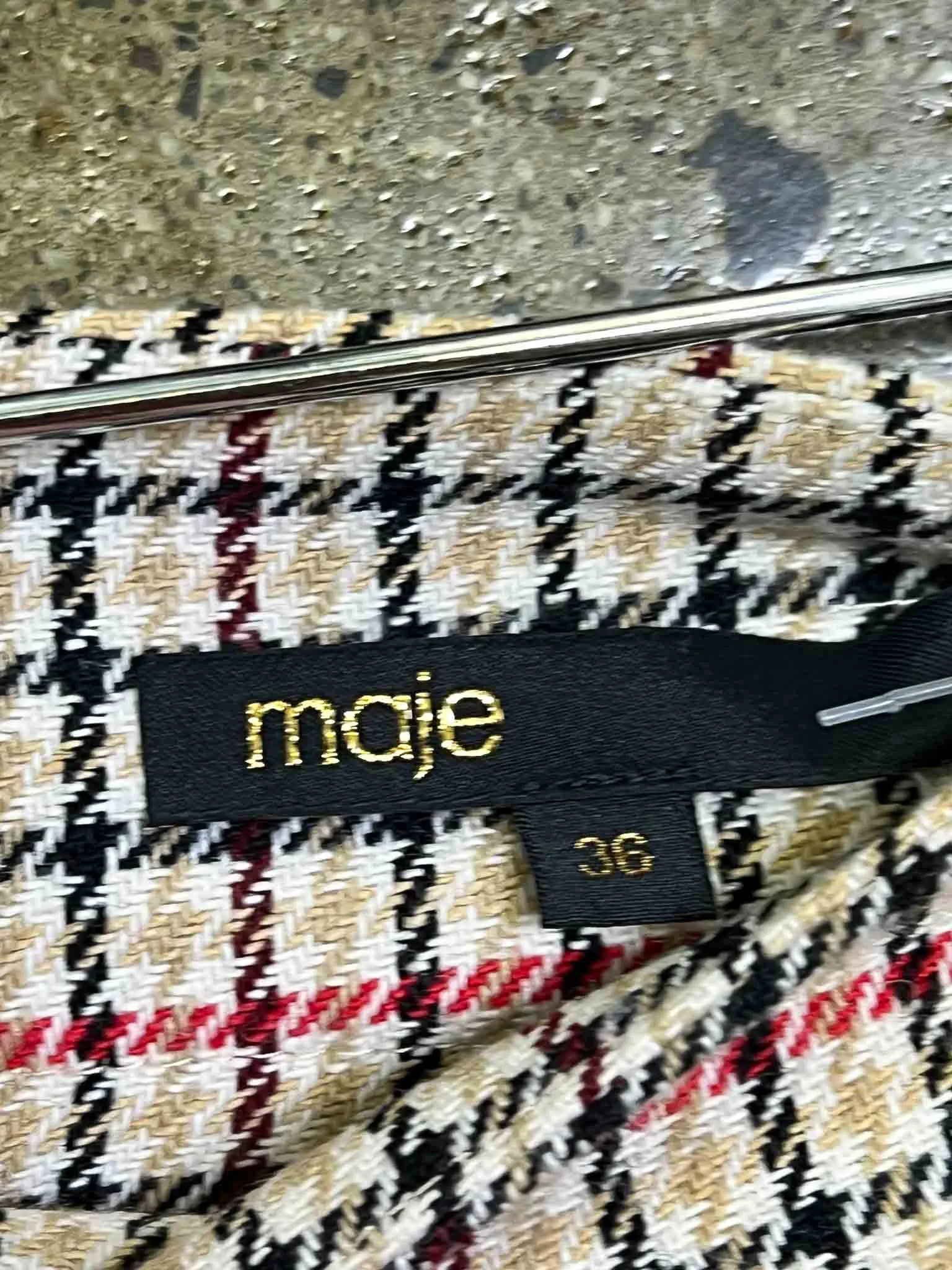 Size 36 (8) | Maje Houndstooth Midi Skirt