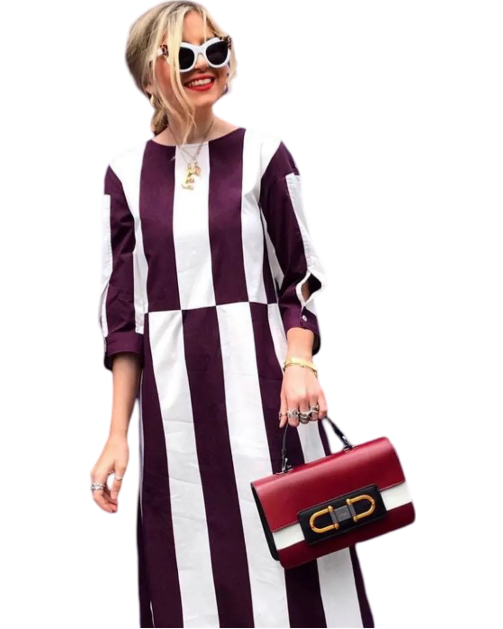 Size 44 (16) | Marimekko Striped Cotton Midi Dress