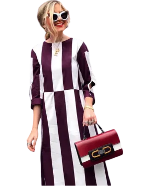 Size 44 (16) | Marimekko Striped Cotton Midi Dress