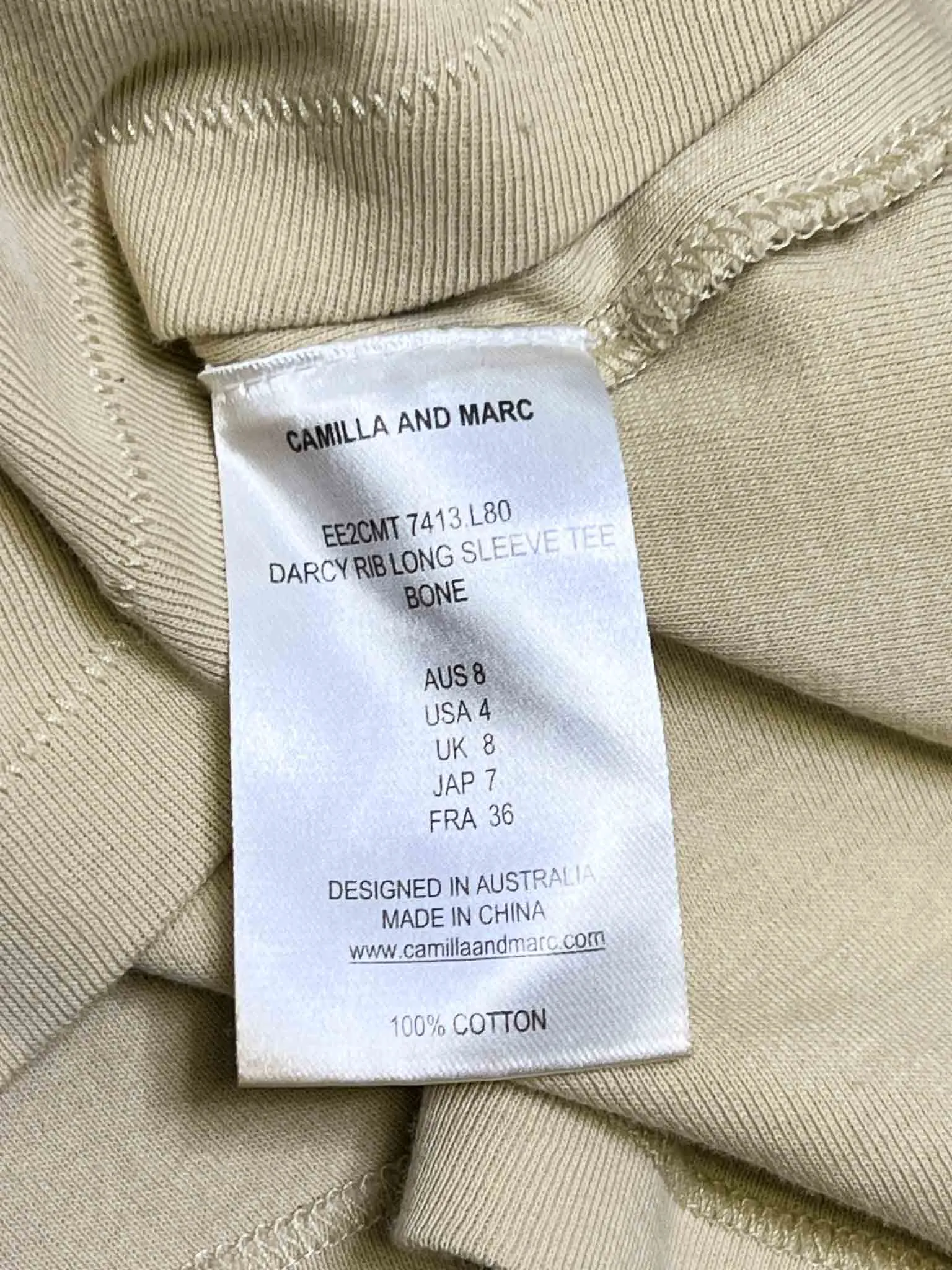 Size 8 | C&M Camilla and Marc Long Sleeve Top