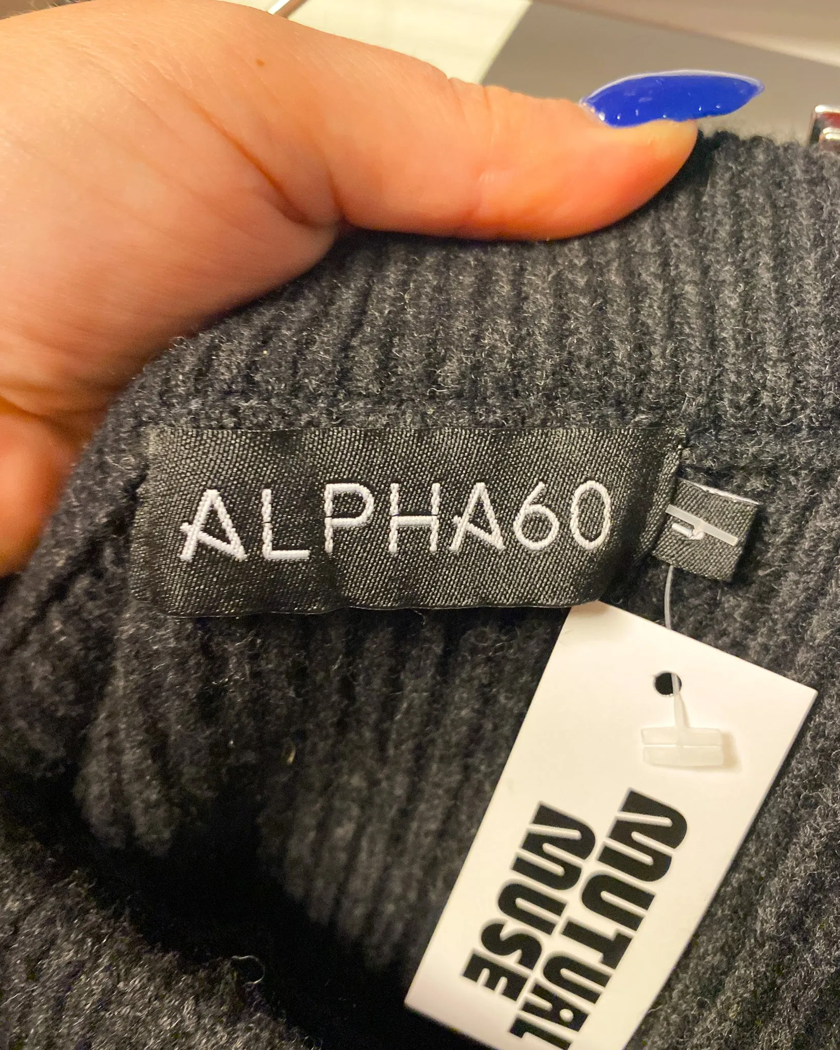 Size L | Alpha60 Knit Wool Mini Skirt
