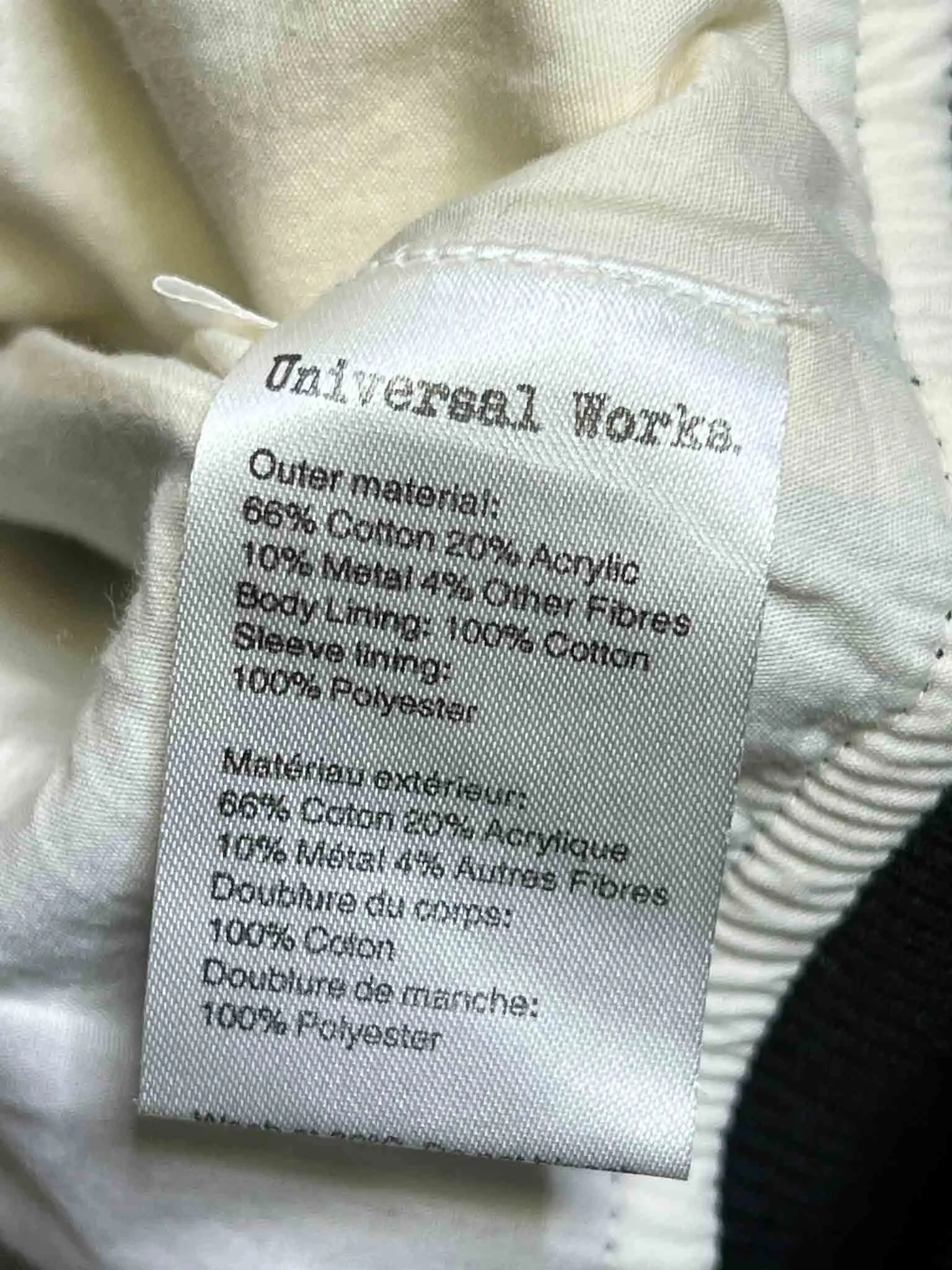 Size L | Universal Works Bomber Jacket