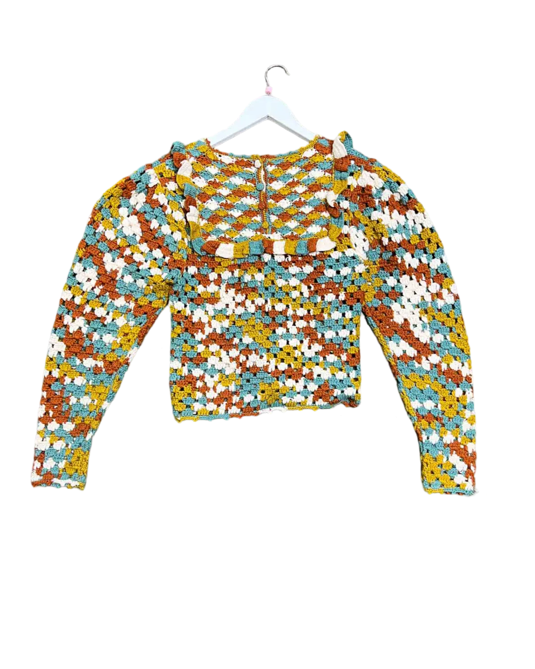 Size M | Ulla Johnson Alda Crochet Wool Blend Jumper