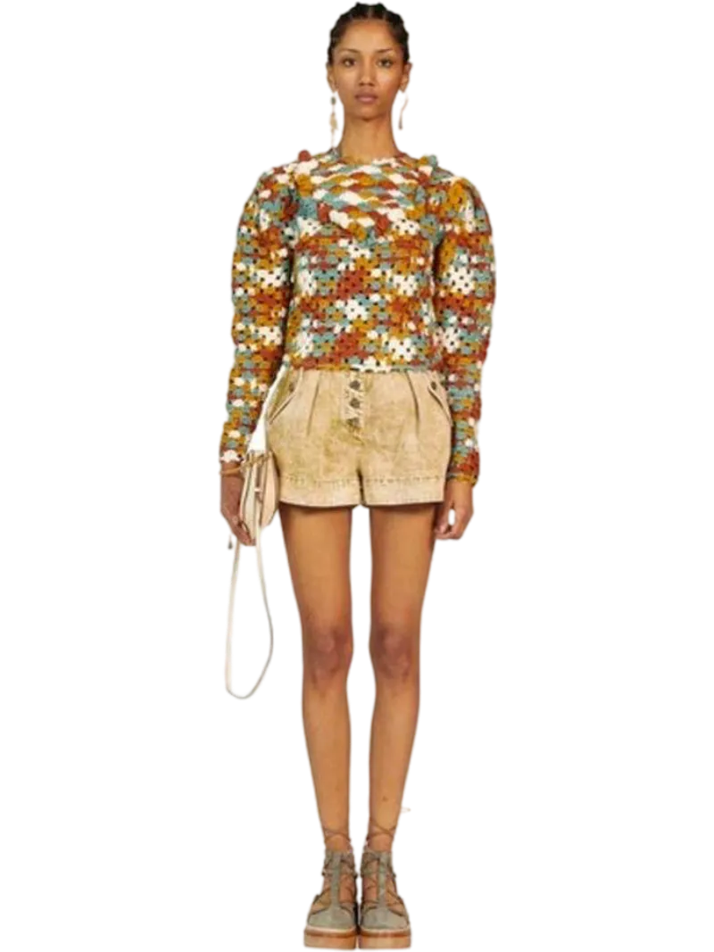 Size M | Ulla Johnson Alda Crochet Wool Blend Jumper