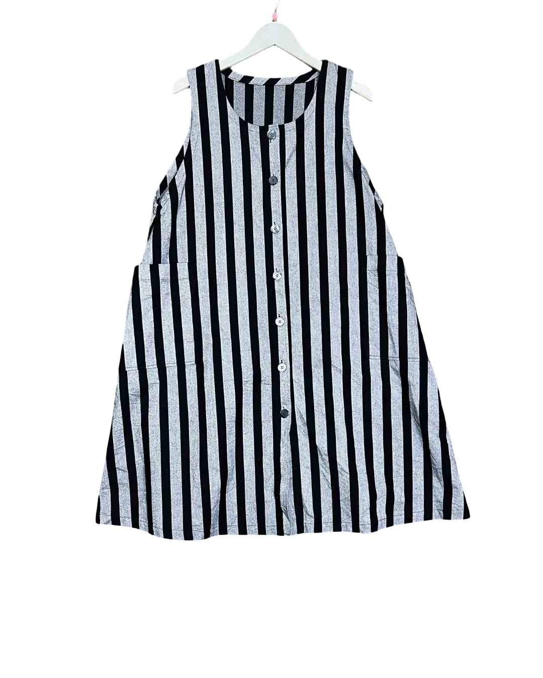 Size M | Y's for Living Striped Cotton Twill Dress