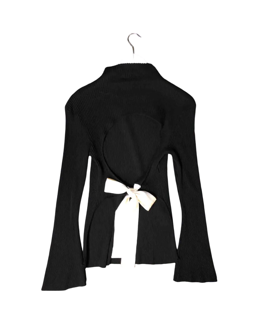 Size S | Bassike Long Sleeve Tie Back Top