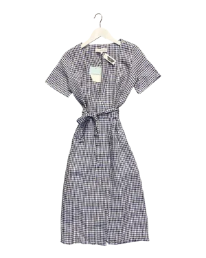 Size S | Jillian Boustred Linen Gingham Wrap Dress With Tags