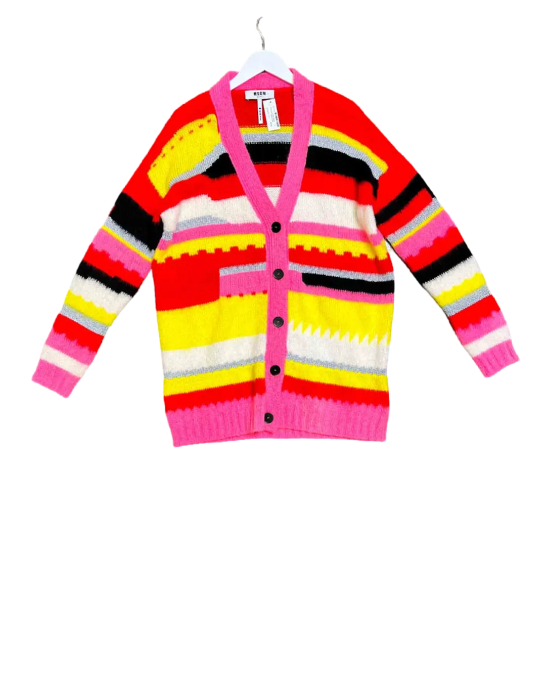 Size S | MSGM Striped Mohair Blend Cardigan