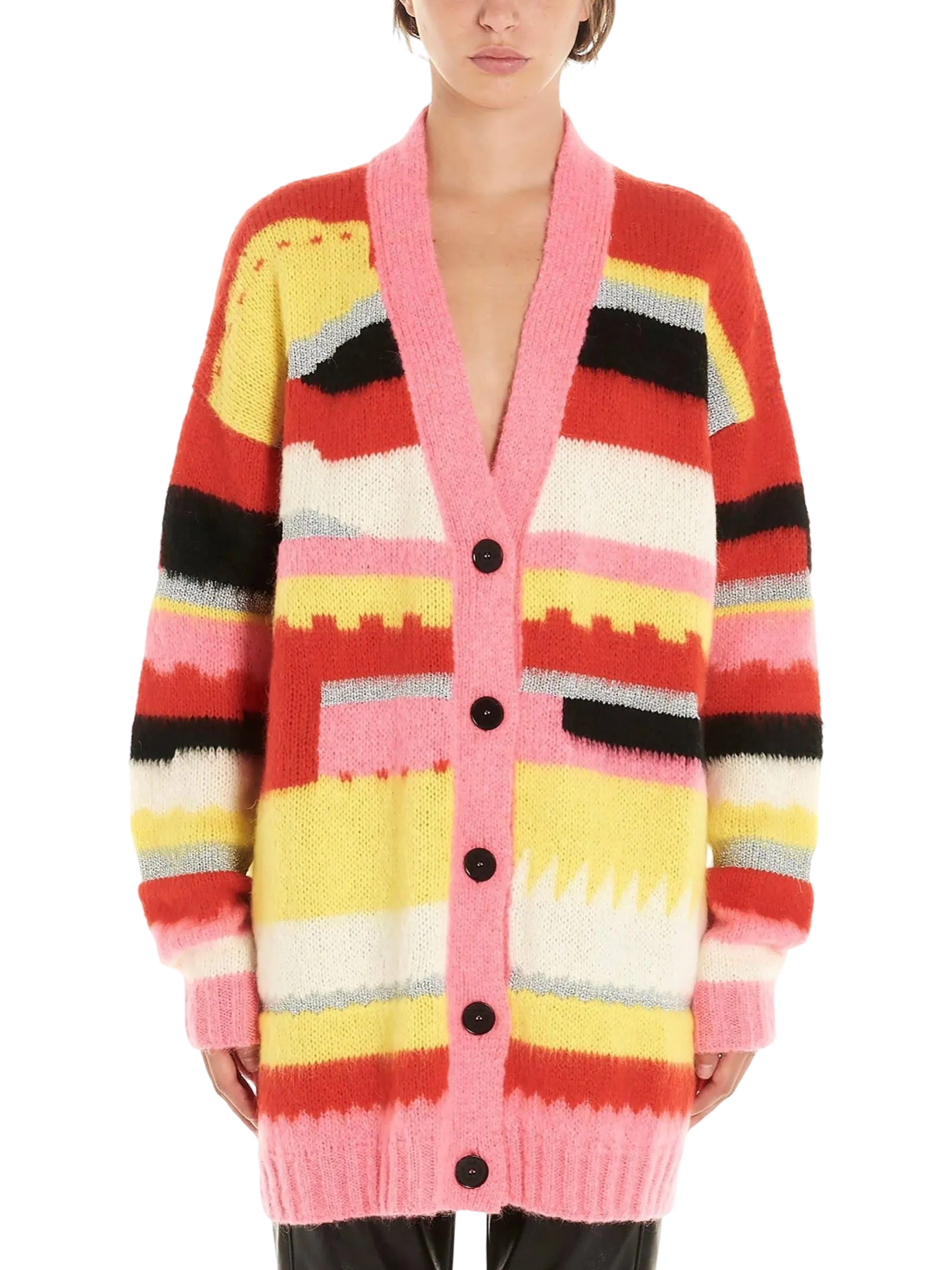 Size S | MSGM Striped Mohair Blend Cardigan