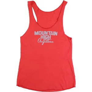 Women's Tri-Blend Raw Edge Tank- MHO Block Logo
