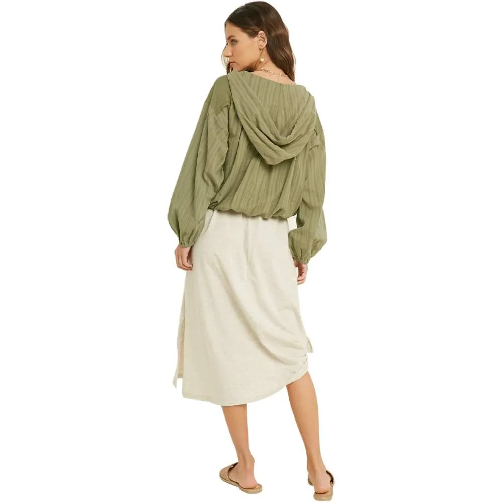 Women's Woven Hoodie Top
